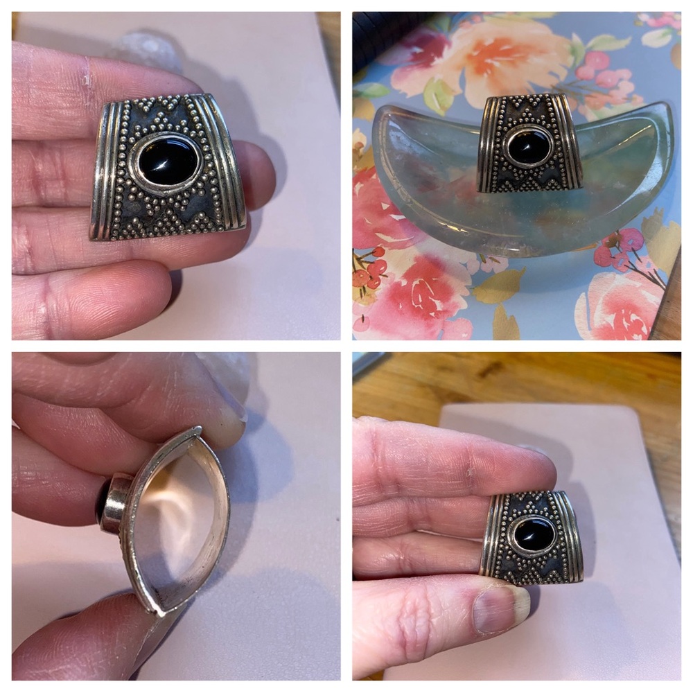 Sterling 925 And Onyx Pendant Slide Wish silver Beaded Ball Design
